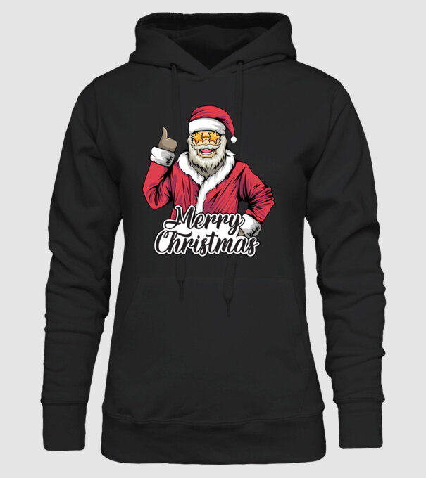 Merry christmas Santa model negru pe tricou