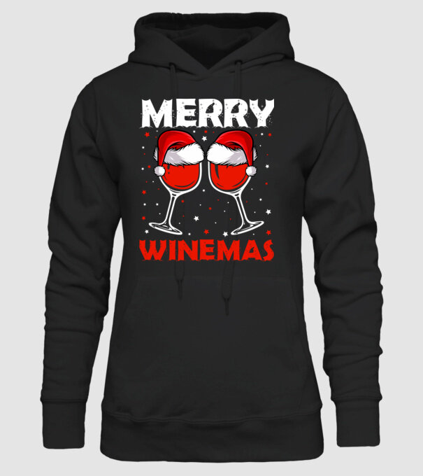 Merry winemas model negru pe tricou