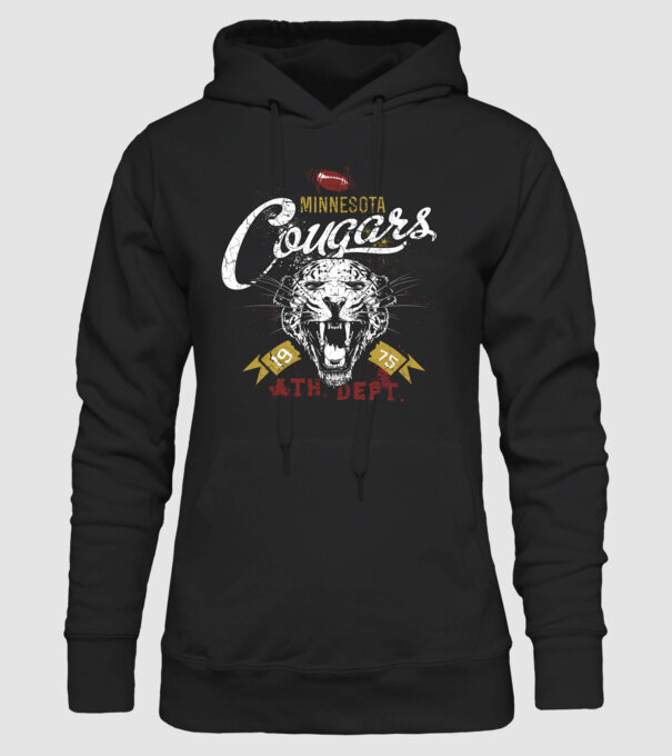 Minesota Cougars TEXTURED model negru pe tricou