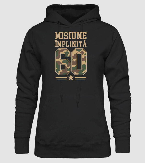 Misiune împlinită 60 model negru pe tricou