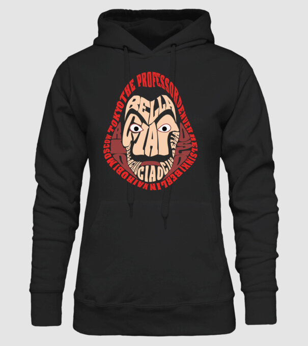 money heist logo names model negru pe tricou
