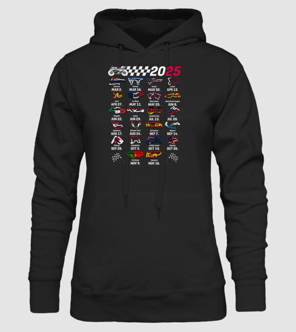 MOTOGP 25 CALENDAR Negru model negru pe tricou