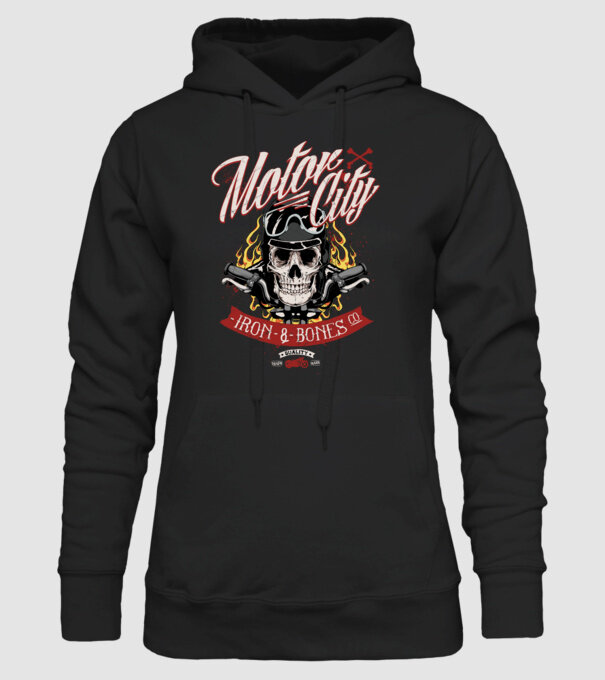 Motor City model negru pe tricou