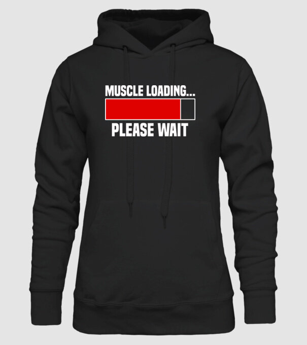 Muscle loading model negru pe tricou