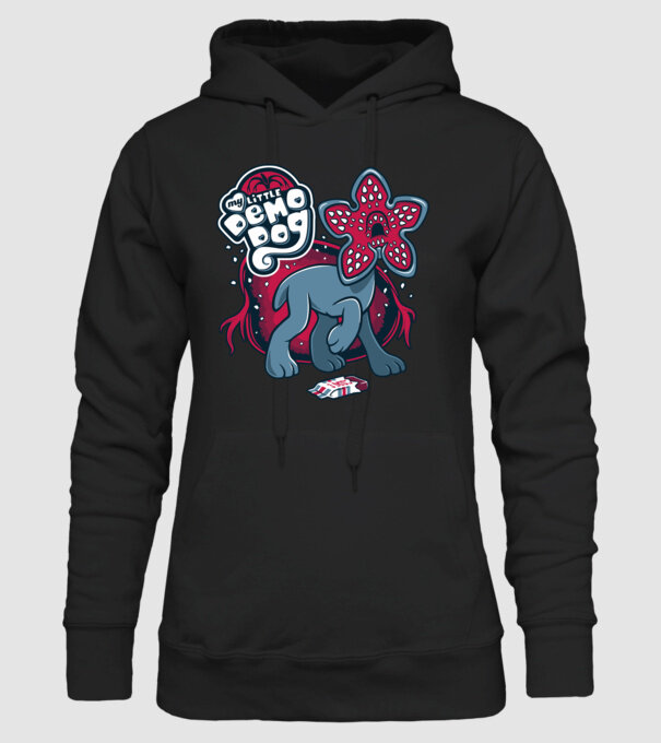 my little demodog model negru pe tricou