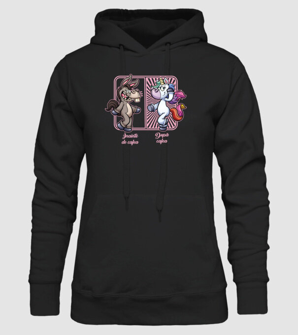 Înainte de cafea model negru pe tricou