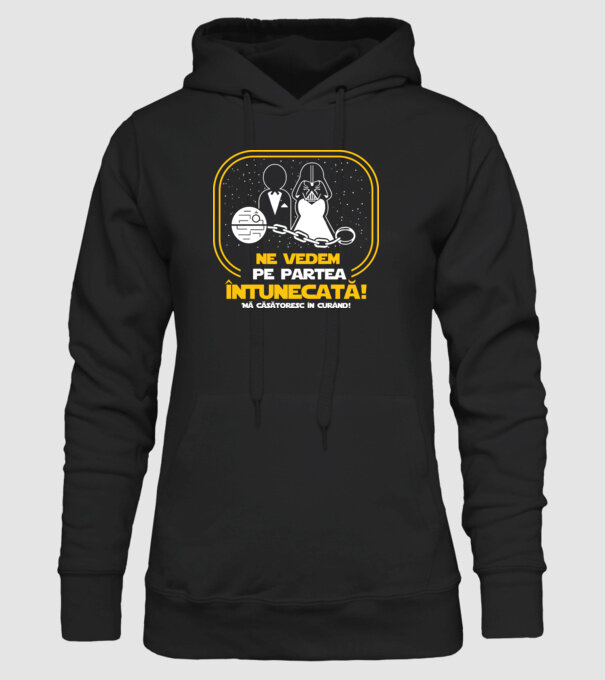 Ne vedem pe partea întunecată model negru pe tricou