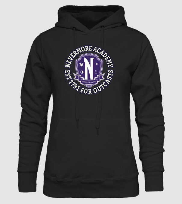 Nevermore academy model negru pe tricou