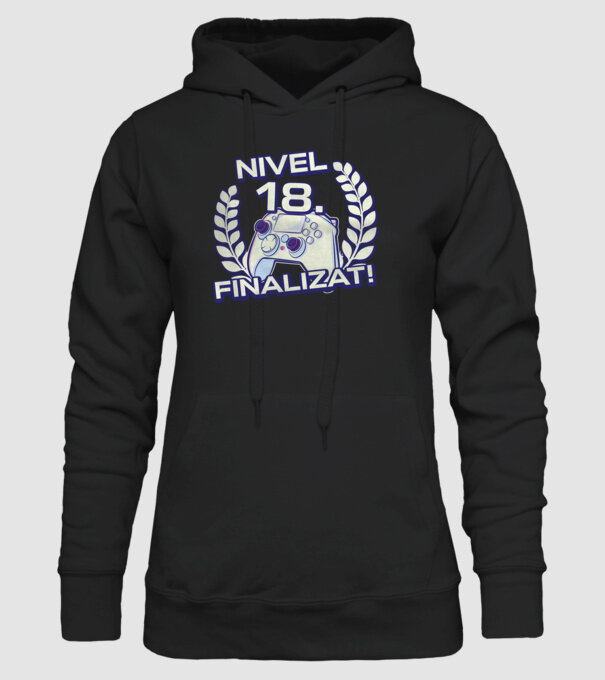 Nivel 18 finalizat! model negru pe tricou