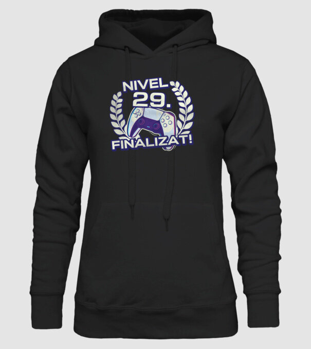 Nivel 29 finalizat! model negru pe tricou