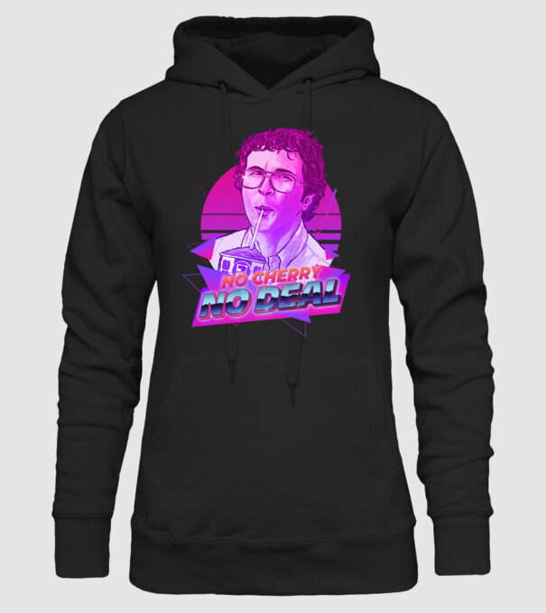 no cherry no deal stranger things model negru pe tricou