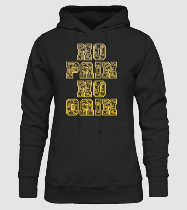 No Pain No Gain model negru pe tricou