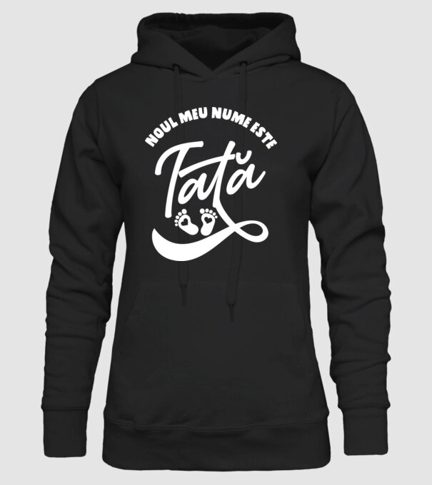 Noul meu nume este Tată model negru pe tricou