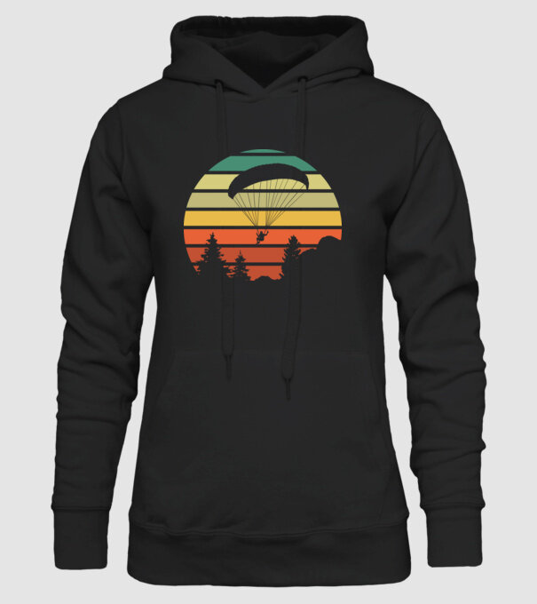 paraglide model negru pe tricou