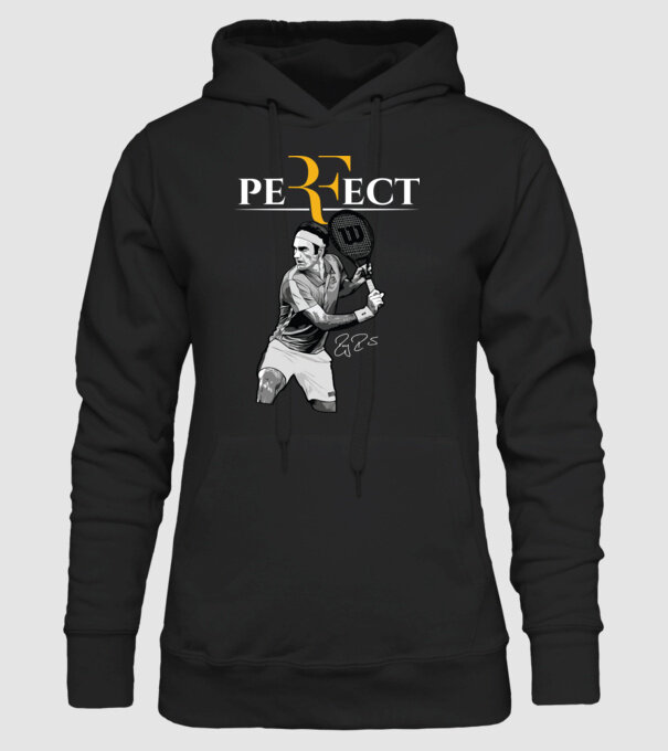 peRFect model negru pe tricou