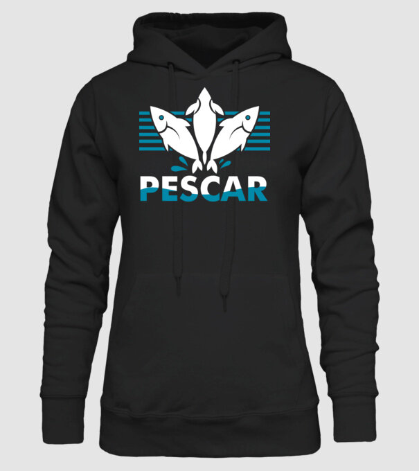 Pescar original model negru pe tricou