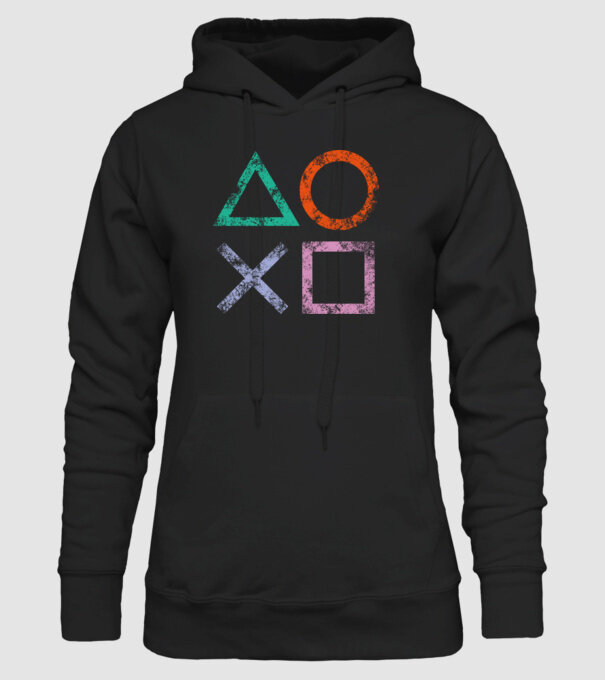 PlayStation icon model negru pe tricou
