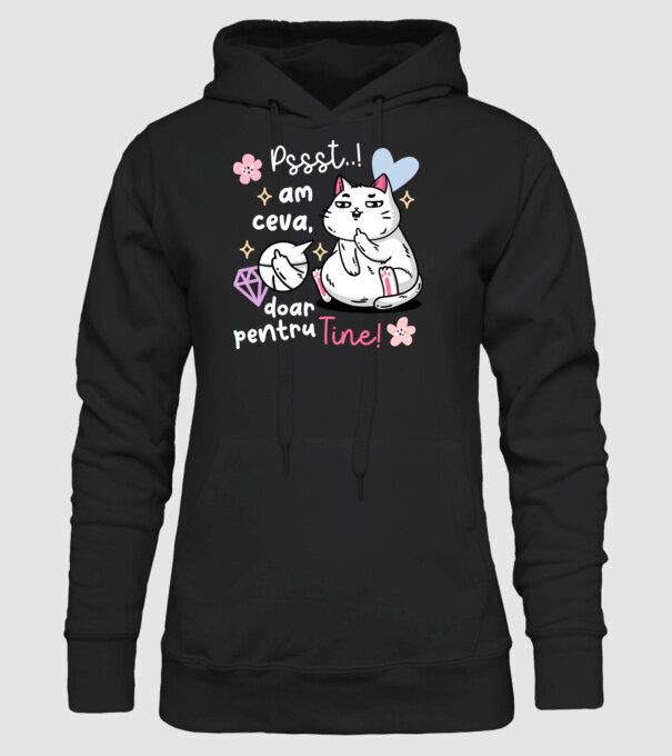 Pssst, am ceva doar pentru tine! model negru pe tricou