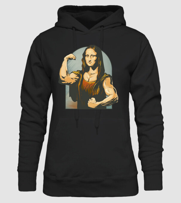 Pumped Mona model negru pe tricou