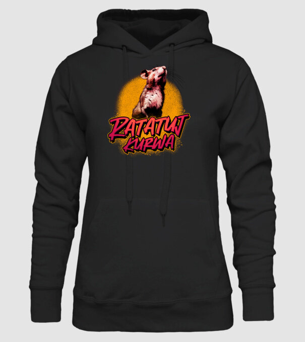 Ratatuj kurwa model negru pe tricou