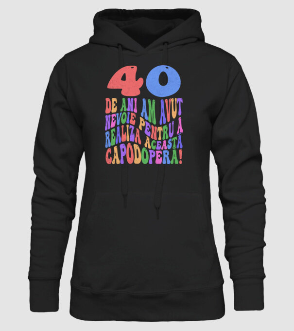 Realiza această capodoperă 40 model negru pe tricou