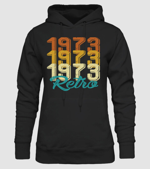 Retro 1973 model negru pe tricou
