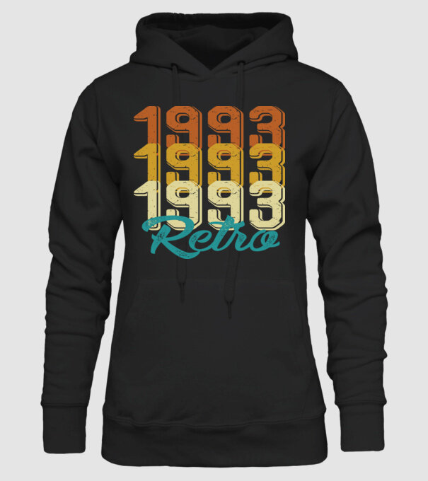 Retro 1993 model negru pe tricou