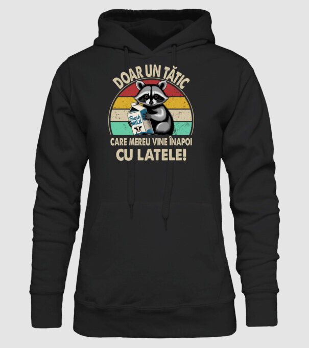 Retro Apa aki visszajött a tejjel RO model negru pe tricou
