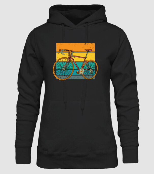 Retro bike model negru pe tricou