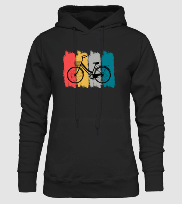 Retro city bike model negru pe tricou