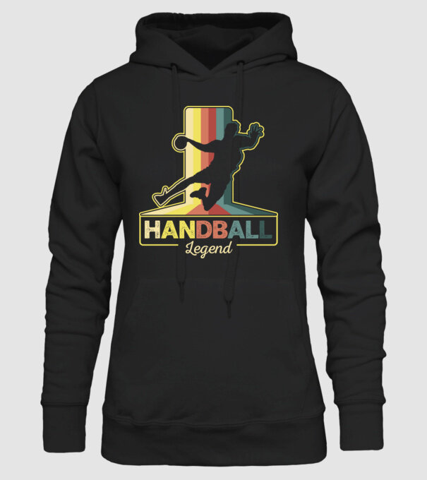 Retro Handball legend model negru pe tricou