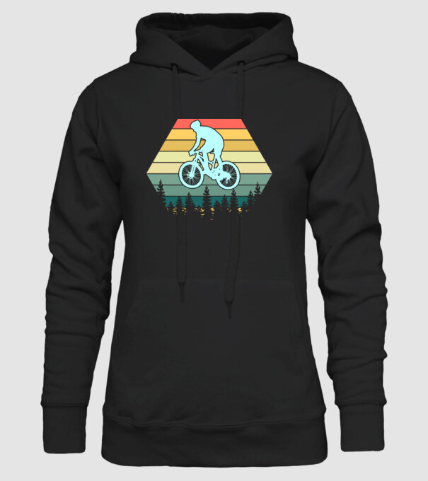 retro mountain bike model negru pe tricou