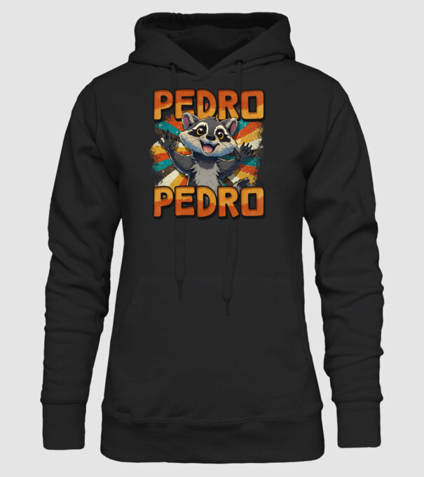 Retro Pedro model negru pe tricou