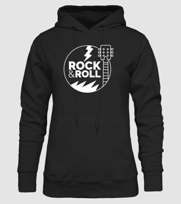 Rock n roll model negru pe tricou
