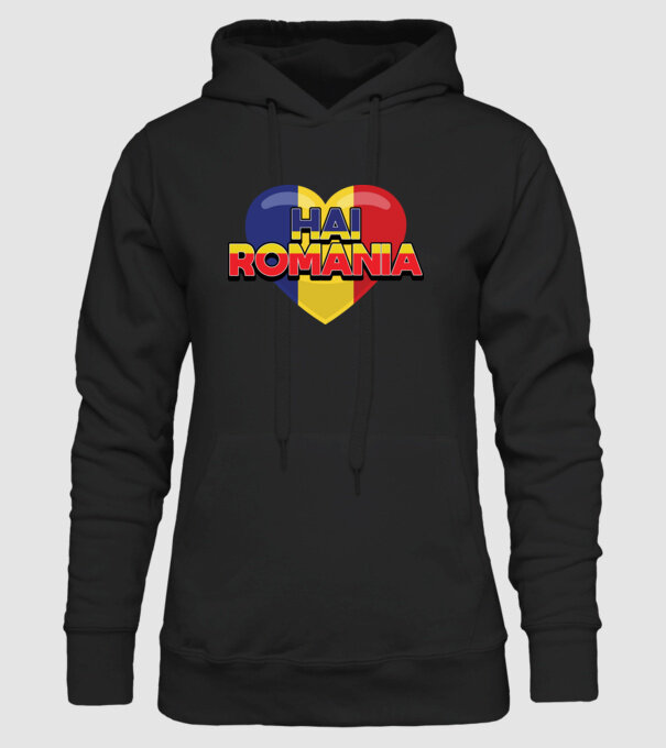 Romania heart model negru pe tricou