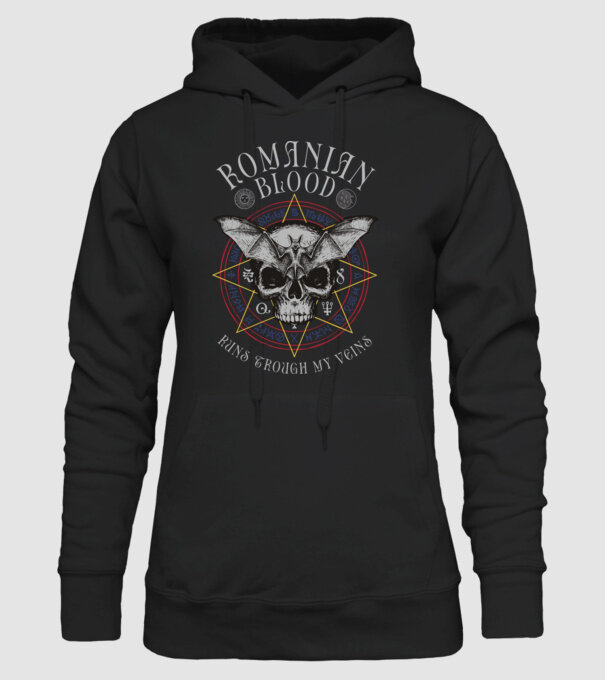 România Romanian Blood model negru pe tricou