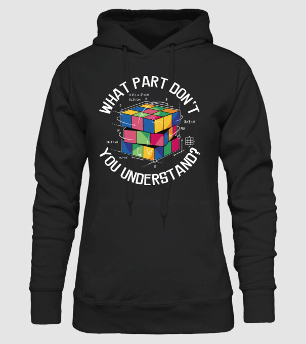 Rubik cube what part model negru pe tricou