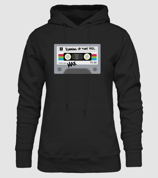 running up that hill casette model negru pe tricou