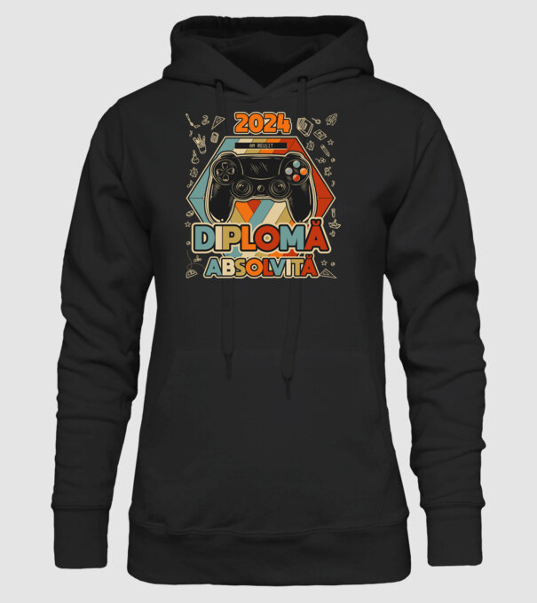 școala generală diplomă model negru pe tricou