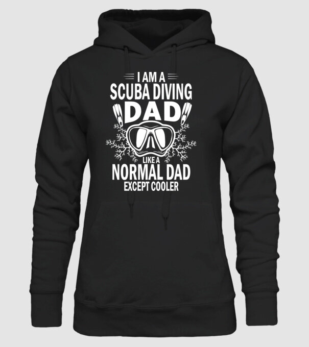 Scuba Dad model negru pe tricou