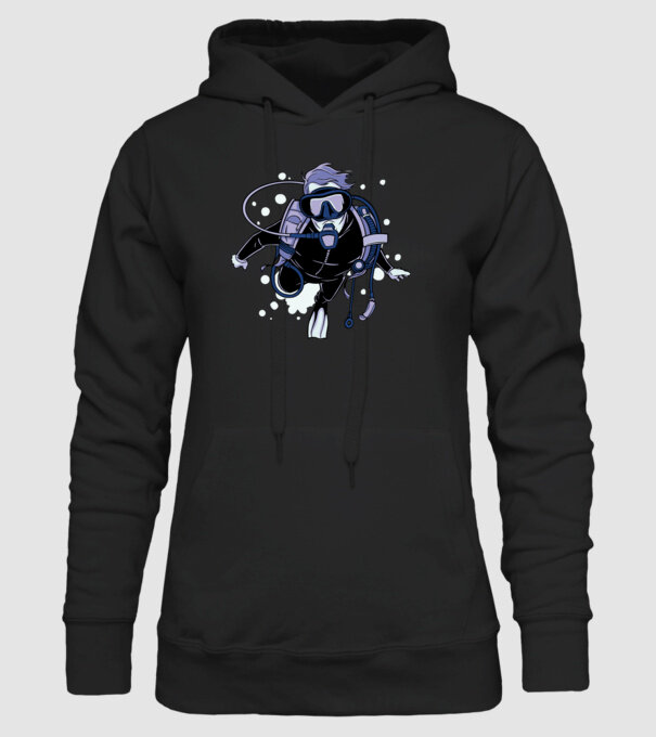 Scuba driver model negru pe tricou