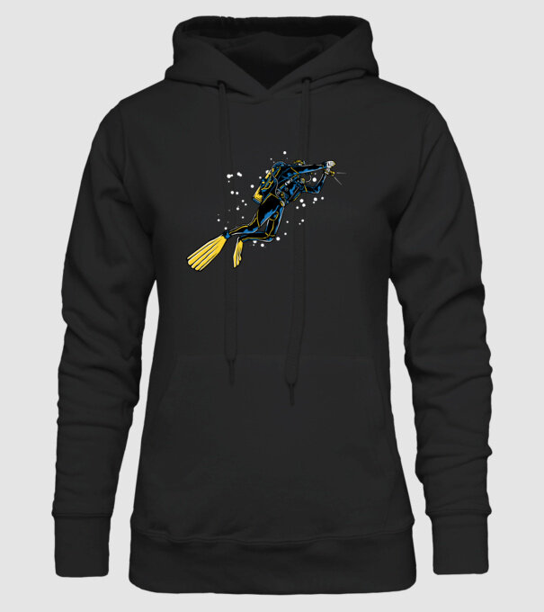 Scuba driver with light model negru pe tricou