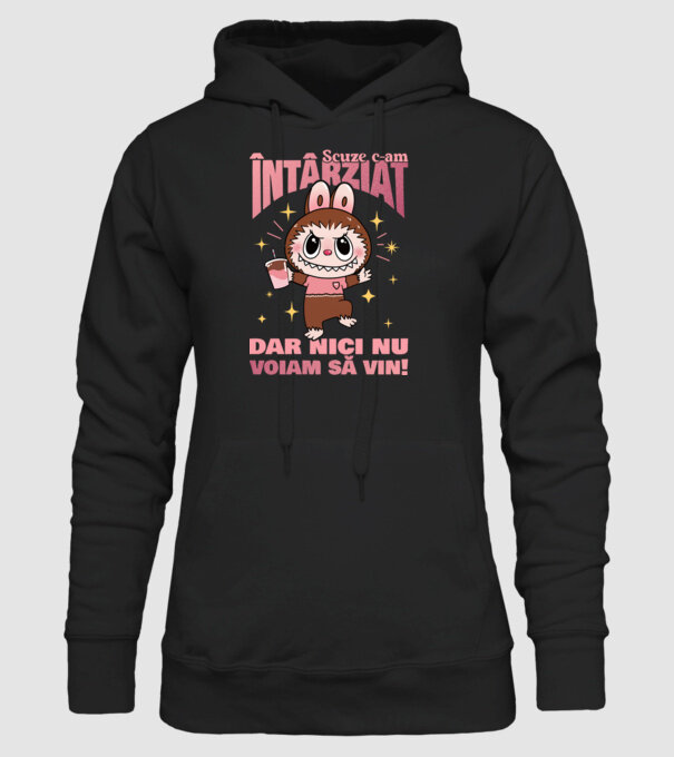 Scuze c-am întârziat model negru pe tricou