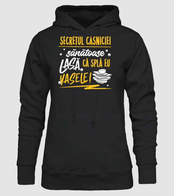 Secretul căsniciei sănătoase model negru pe tricou