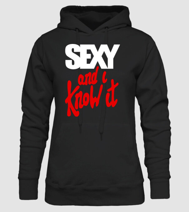 Sexy And I Know It model negru pe tricou