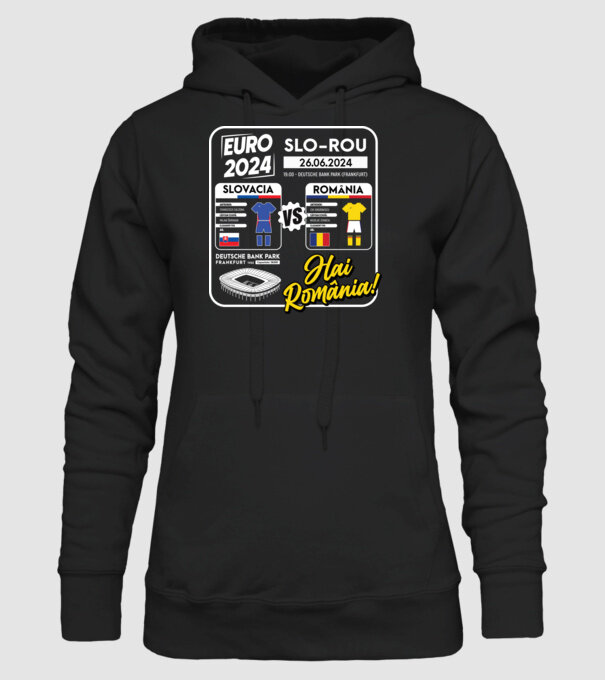 SLO-ROU euro 2024 calendar model negru pe tricou