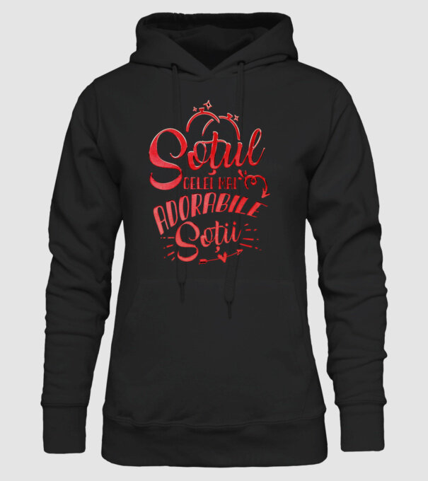 Soțul celei mai adorabile soții model negru pe tricou