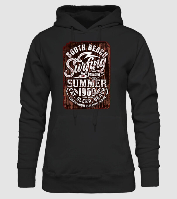 South Beach model negru pe tricou