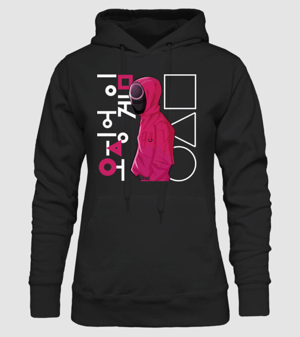 squd game guard model negru pe tricou
