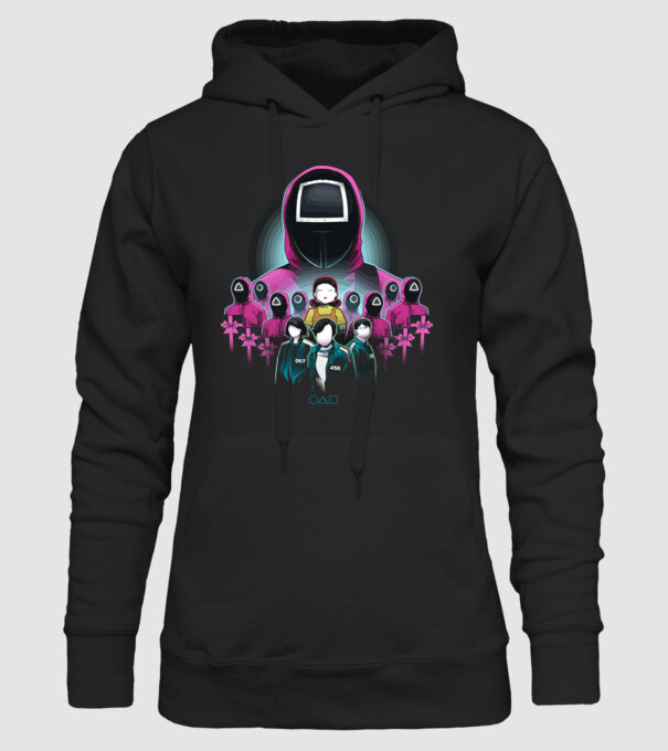 squid game crew model negru pe tricou